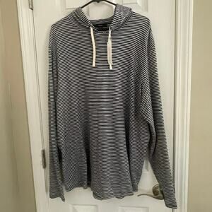 VINCE navy/cream striped hoodie. Perfect! Feels as good as it looks, A67